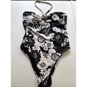 Seafolly Black and White Floral One Piece Swimsuit